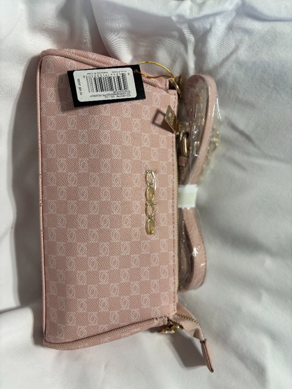 bebe Adela Monogram Baguette Crossbody